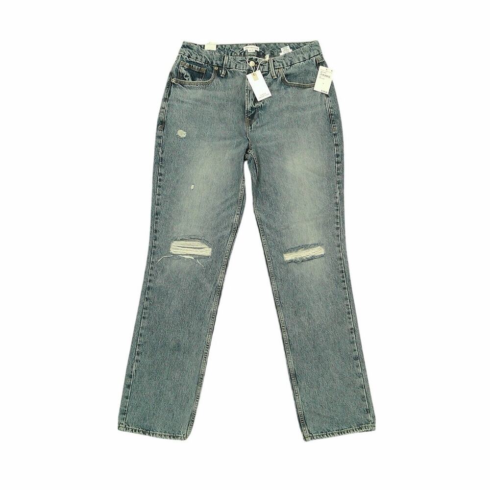 Good American NWT 90s Icon High Waist Distressed Jeans Size 12/31